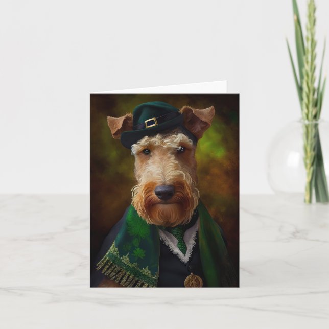 airedale dog in St. Patrick's Day Card (Front)