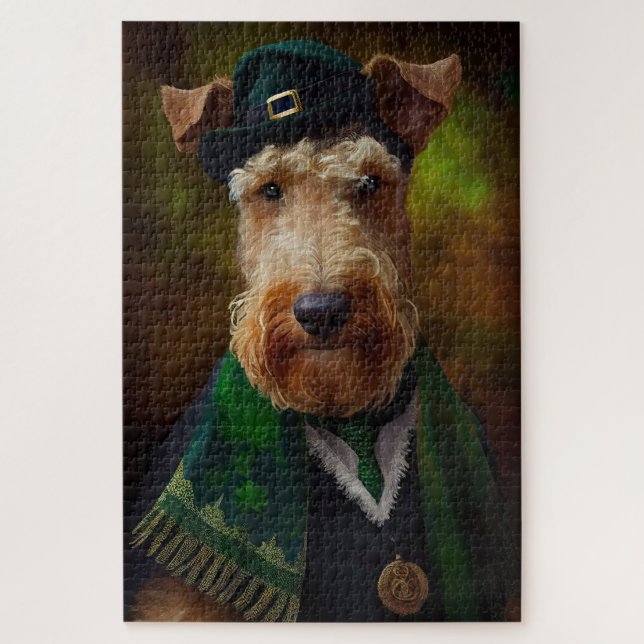 airedale dog in St. Patrick's Day Jigsaw Puzzle (Vertical)