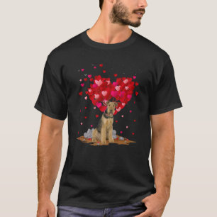 Airedale Dog Lover Heart Shape Airedale Valentine' T-Shirt