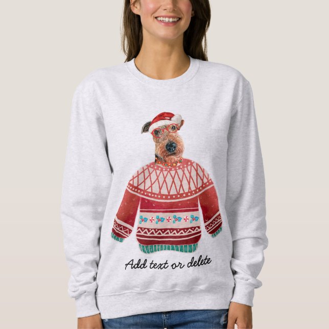 Airedale Dog Ugly Christmas Dog Mum Sweatshirt (Front)