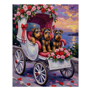 Airedale Dog Valentine's Day Poster