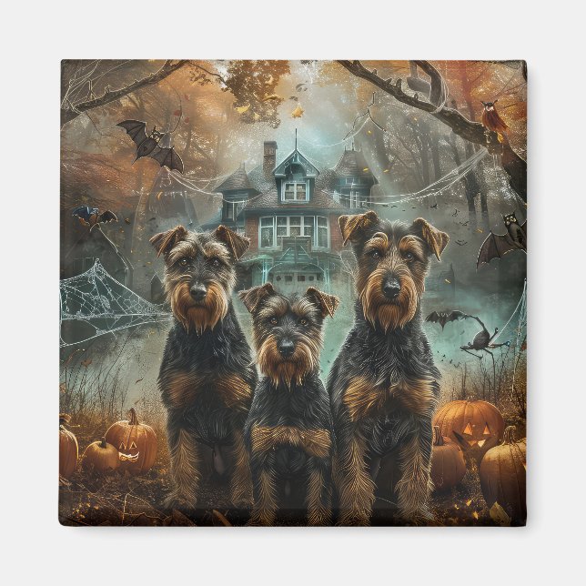 Airedale Halloween Night Doggy Delight Magnet (Front)