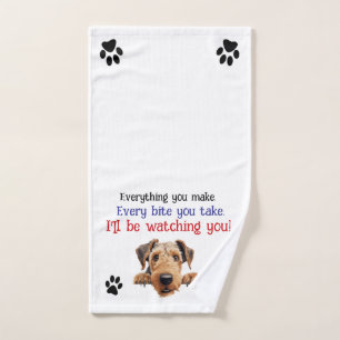 Airedale Kitchen Towel I'll Be Watching You