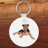 Airedale, Lakeland, Welsh Terrier Pup Key Ring (Front)