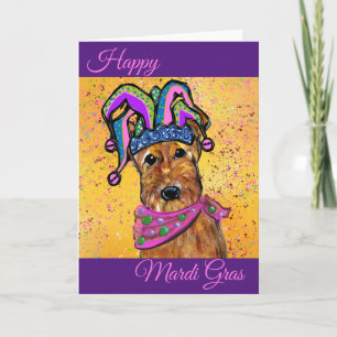 AIREDALE MARDI GRAS CARD