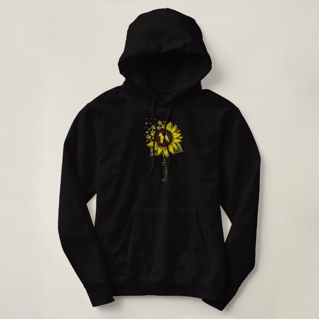 Airedale Mom Sunflower Airedale Terrier Dog Mom  Hoodie (Design Front)