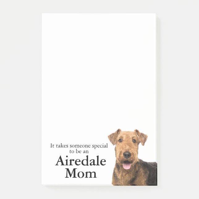 Airedale Mum Post It Notes (Front)