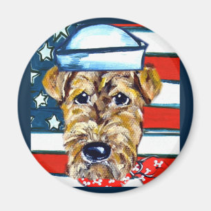 Airedale Navy Magnet