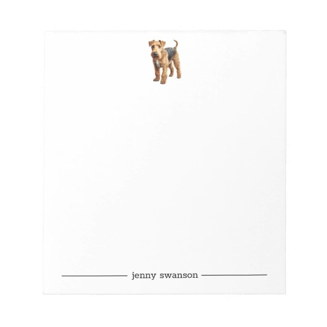 Airedale Personalised Notepad (Front)