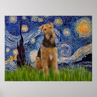 Airedale Terrier (#1) - Starry Night Poster