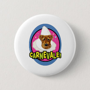 AIREDALE TERRIER 6 CM ROUND BADGE