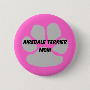 airedale terrier 6 cm round badge