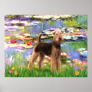 Airedale Terrier (#6) - Lilies #2 Poster