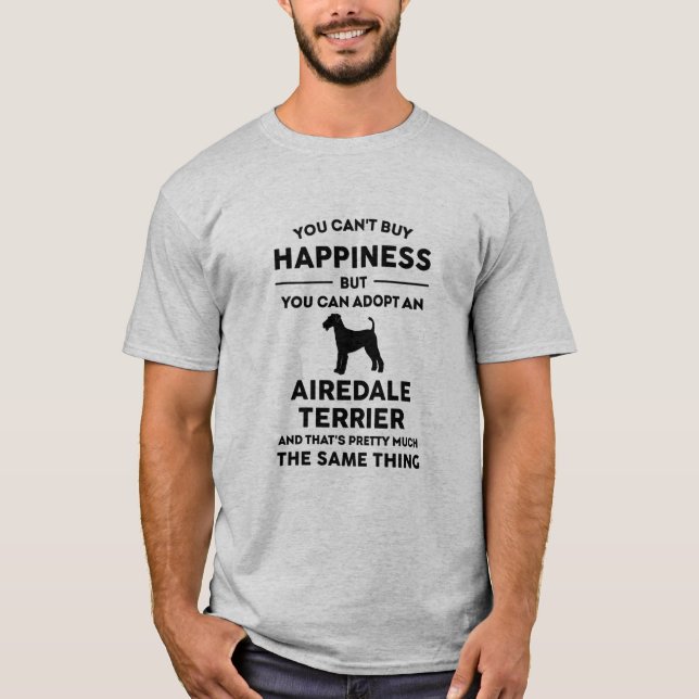 Airedale Terrier Adoption Happiness T-Shirt (Front)