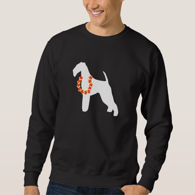 Airedale Terrier Aloha Hawaiian Lei Dog Sweatshirt (Front)