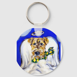 Airedale Terrier Angel Key Ring