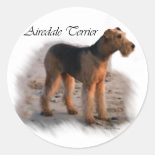 Airedale Terrier Art Gifts Classic Round Sticker