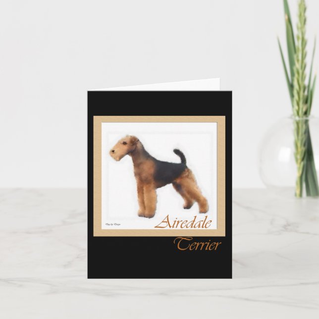 Airedale Terrier Art Greeting and Note Cards (Front)