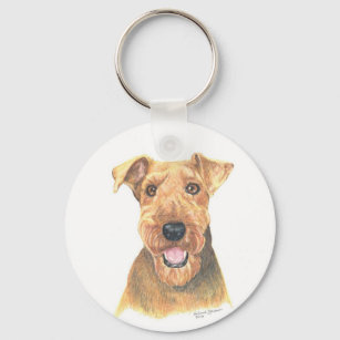 Airedale Terrier Art Key Ring