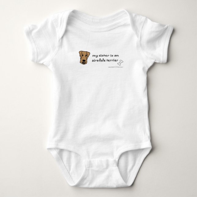 airedale terrier baby bodysuit (Front)
