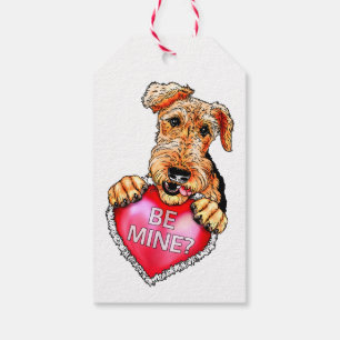 Airedale Terrier Be Mine Gift Tags