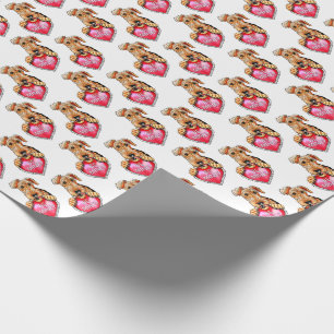 Airedale Terrier Be Mine Wrapping Paper