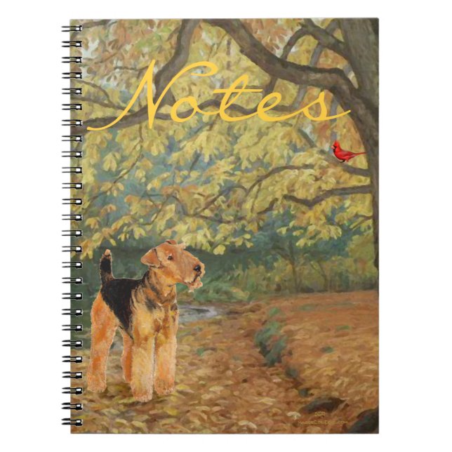 Airedale Terrier Birdwatching Spiral Notebook (Front)