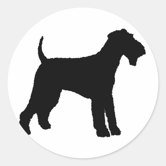 Airedale Terrier (black) Classic Round Sticker (Front)