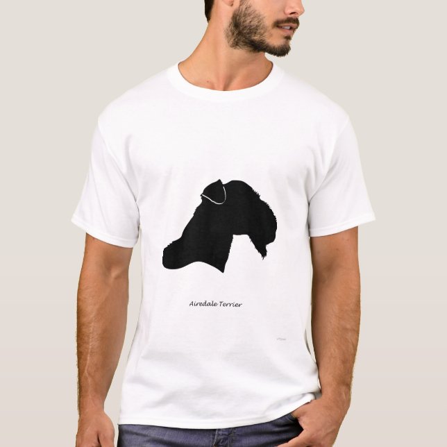 Airedale Terrier - black Silhouette T-Shirt (Front)