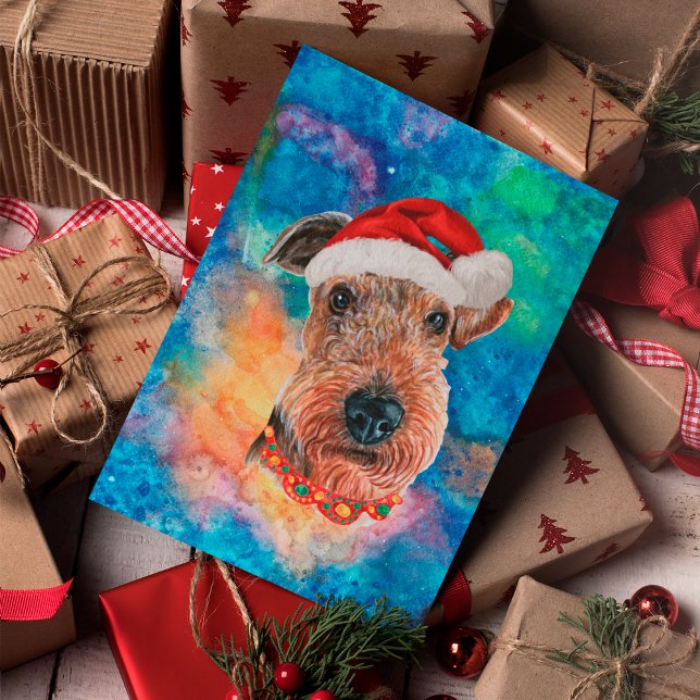 Airedale Terrier Breed Dog Christmas Holiday Postcard (Creator Uploaded)