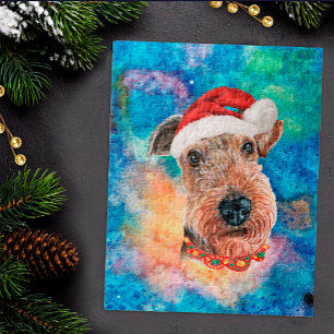 Airedale Terrier Breed Dog Christmas Jigsaw Puzzle