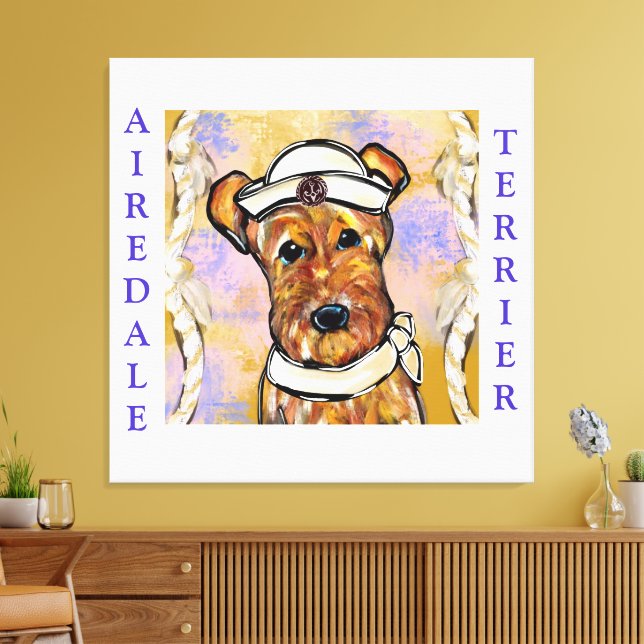 AIREDALE TERRIER   CANVAS PRINT (Insitu(LivingRoom))