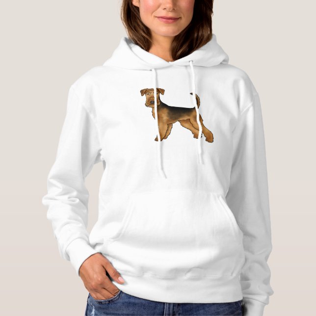Airedale Terrier Cartoon Dog Bingley Terrier Dog Hoodie (Front)