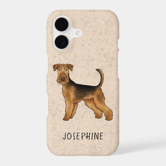 Airedale Terrier Cartoon Dog With Custom Name (Back)