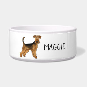 Airedale Terrier Cartoon Dog With Custom Pet Name