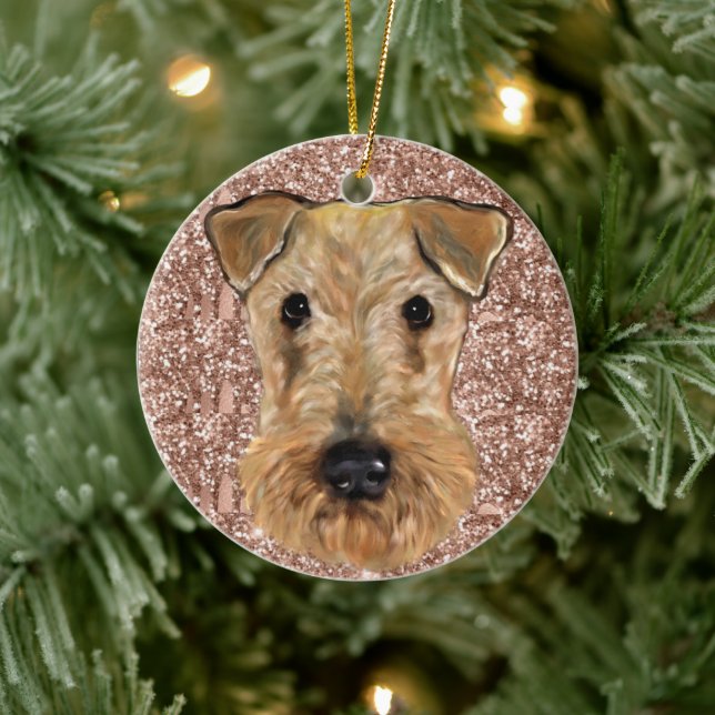  AIREDALE TERRIER  CERAMIC TREE DECORATION (Tree)