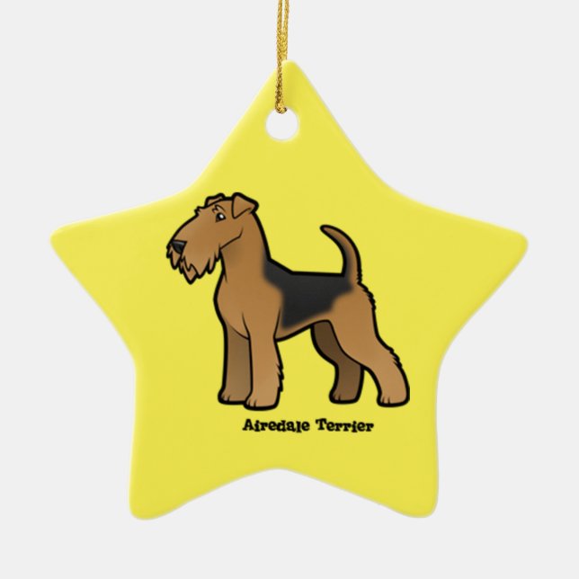 airedale terrier ceramic tree decoration (Front)