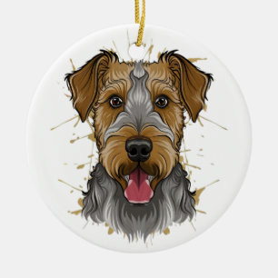 airedale terrier ceramic tree decoration