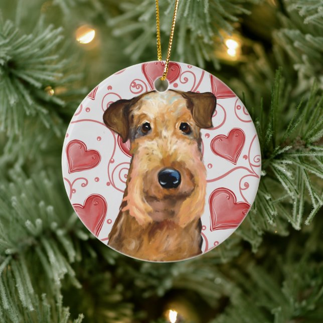 Airedale Terrier      Ceramic Tree Decoration (Tree)