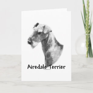 Airedale Terrier Charcoal Holiday Card