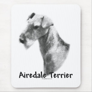 Airedale Terrier Charcoal Mouse Pad