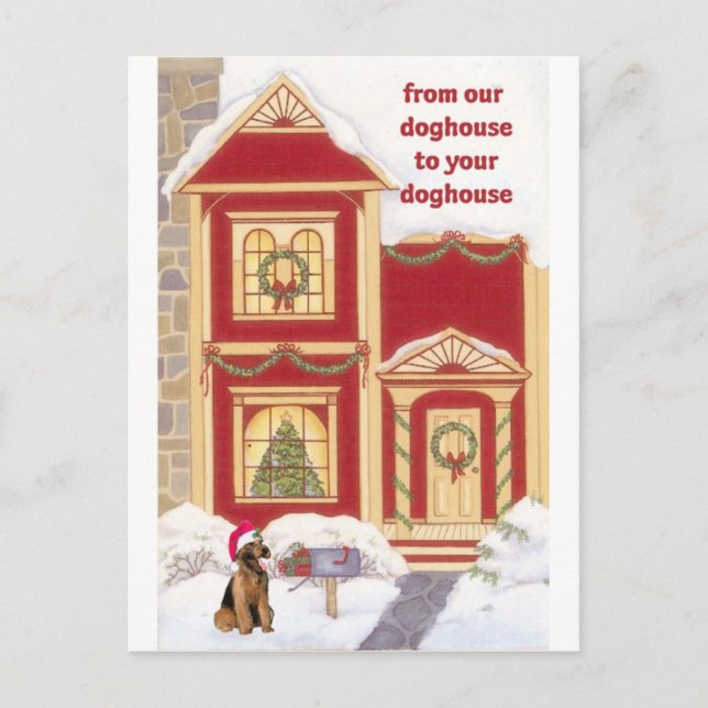 Airedale terrier Christmas Card (Front)