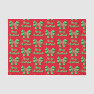 Airedale Terrier Christmas Dog & Green Bow Tissue Paper