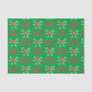 Airedale Terrier Christmas Dog & Green Bow Tissue Tissue Paper