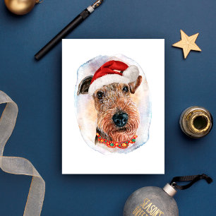 Airedale Terrier Christmas Gifts For dogs lovers Holiday Postcard
