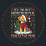 Airedale Terrier Christmas Tree Decorations Dog Lo Classic Round Sticker<br><div class="desc">Airedale Terrier Christmas Tree Decorations Dog Lover Xmas</div>
