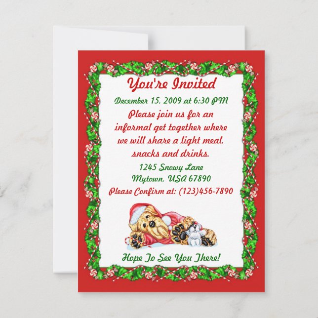 Airedale Terrier Christmas Waiting for Santa Invitation (Back)