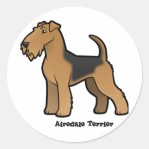 airedale terrier classic round sticker