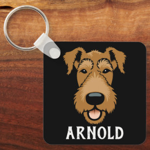 Airedale Terrier Custom Dog Name Personalised Key Ring