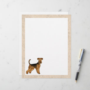 Airedale Terrier Cute Cartoon Dog Bingley Terrier Custom Letterhead